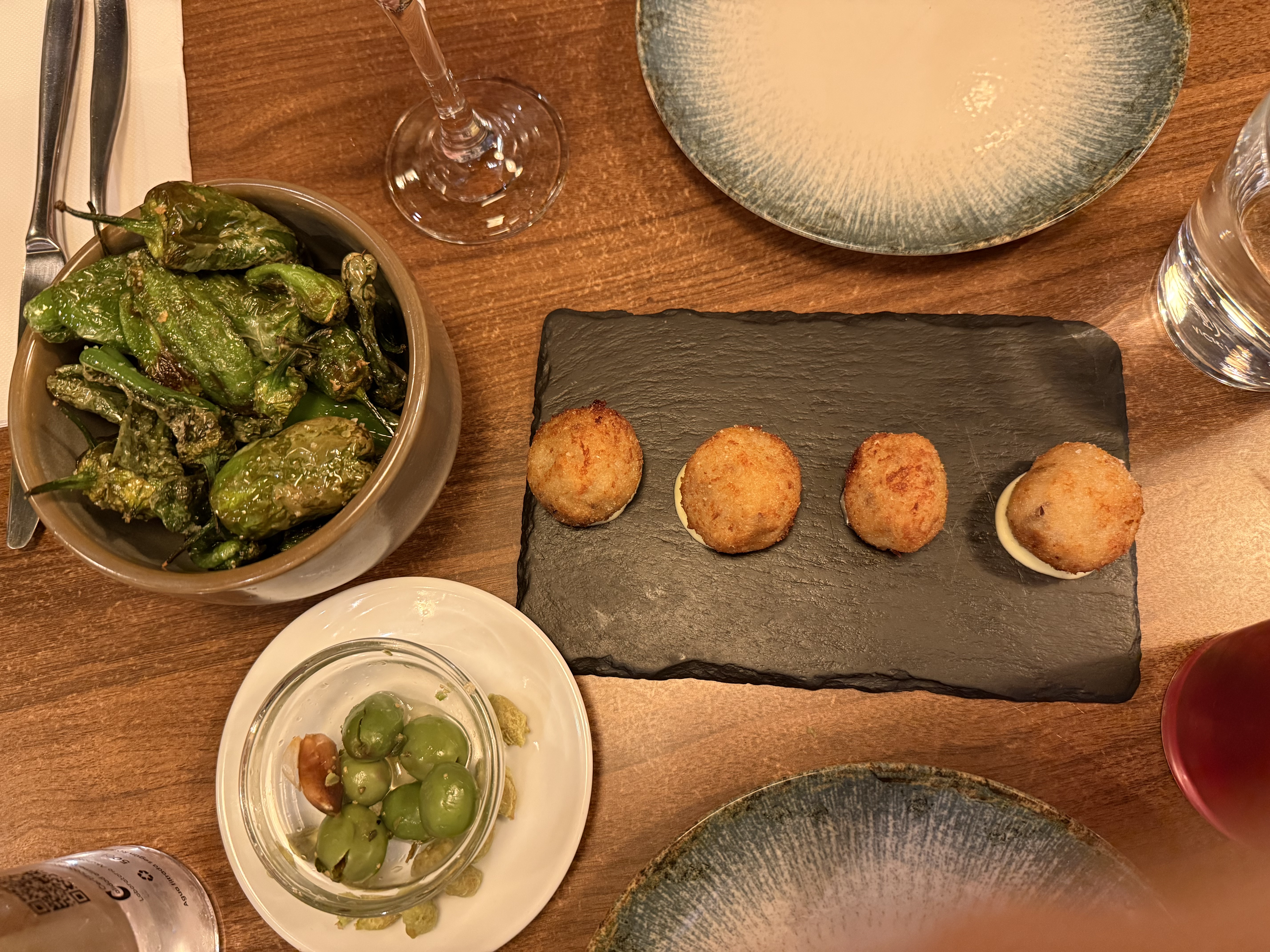 Croquettes and Padron Peppers